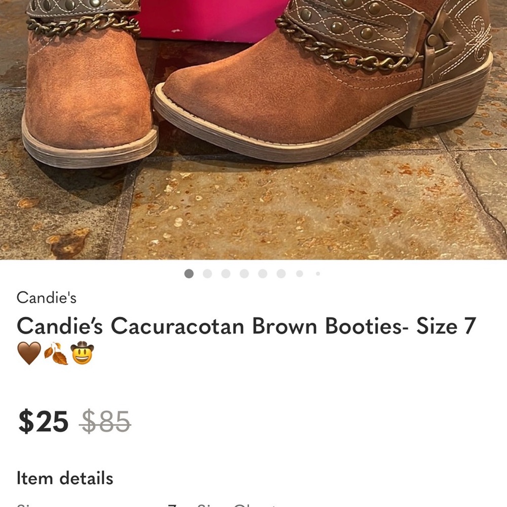 Candie's Brown Ankle Boots with Chain Detail